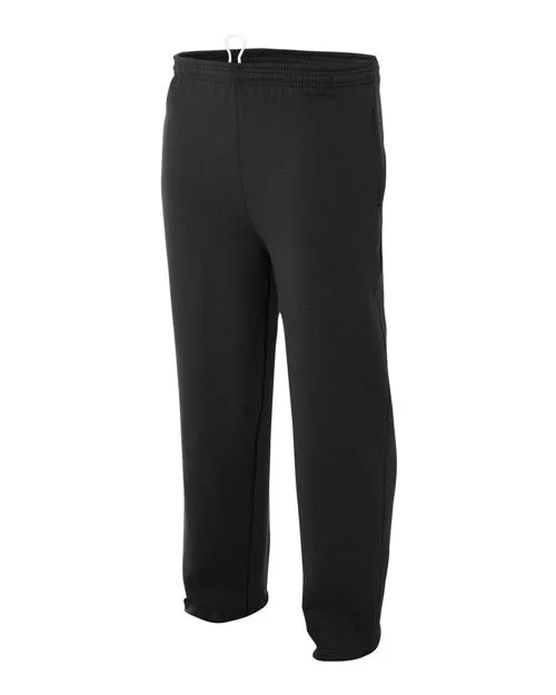 A4 Open Bottom Pocketed  Fleece Pant
