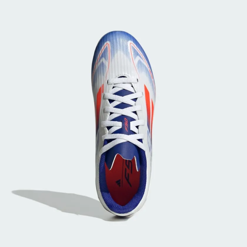 adidas F50 LEAGUE Firm/Multi-Ground Cleats | Cloud White-Solar Red-Lucid Blue | Kid's Unisex