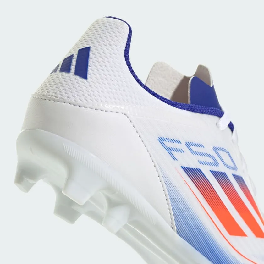 adidas F50 LEAGUE Firm/Multi-Ground Cleats | Cloud White-Solar Red-Lucid Blue | Kid's Unisex