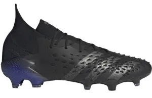 adidas Predator Freak .1 Firm Ground Soccer Cleat - Core Black/Iron Metallic/Sonic Ink