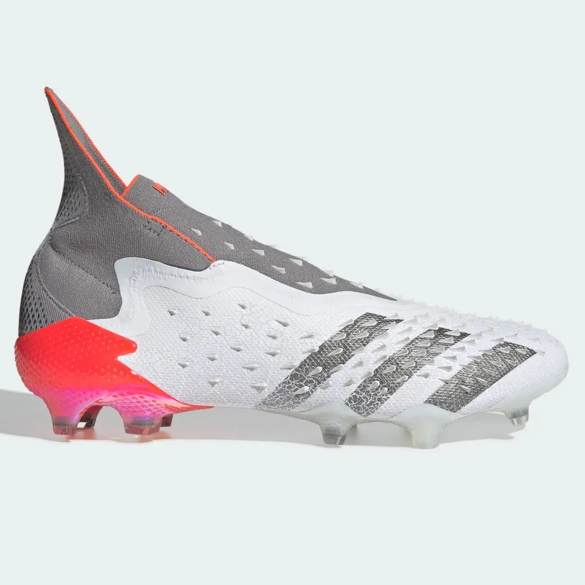 Adidas Predator Freak   FG - White-Grey-Solar Red