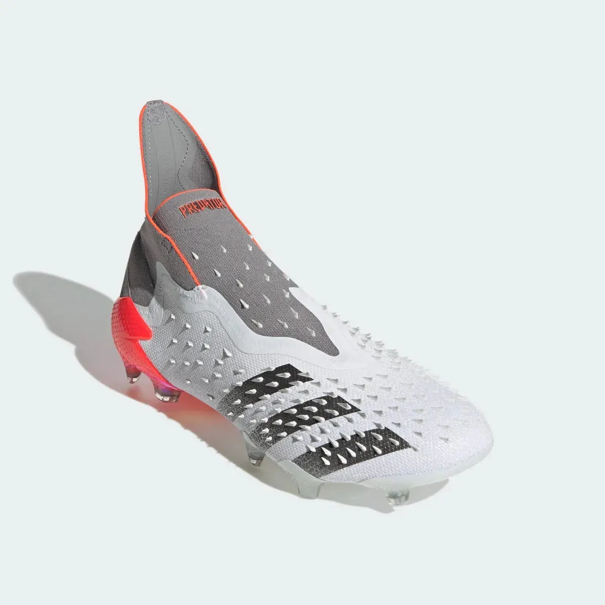 Adidas Predator Freak   FG - White-Grey-Solar Red