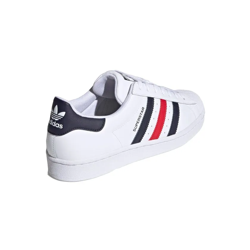 Adidas sneakers bassa da uomo Superstar FX2328 bianco-rosso-blu