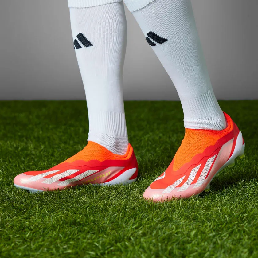 adidas X CrazyFast Elite Laceless FG Firm Ground Soccer Cleat Solar Red/White/Solar Yellow