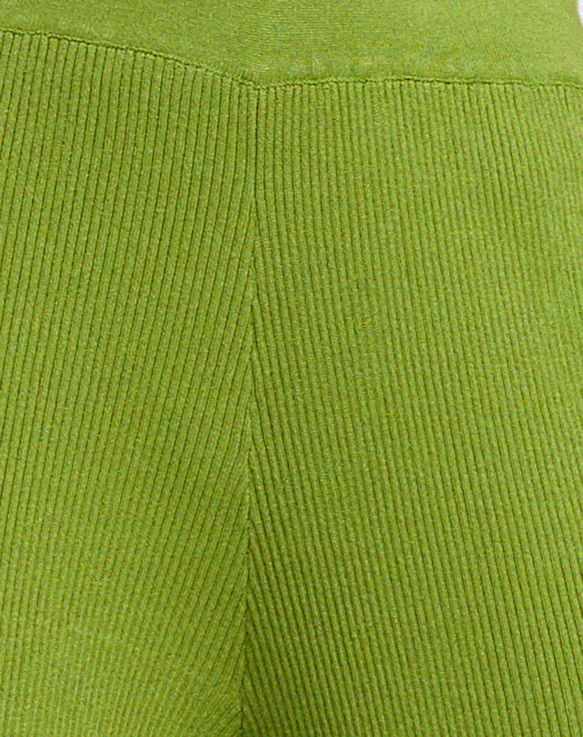 Adolia Knitted Flared Leg Trouser in Golden Lime