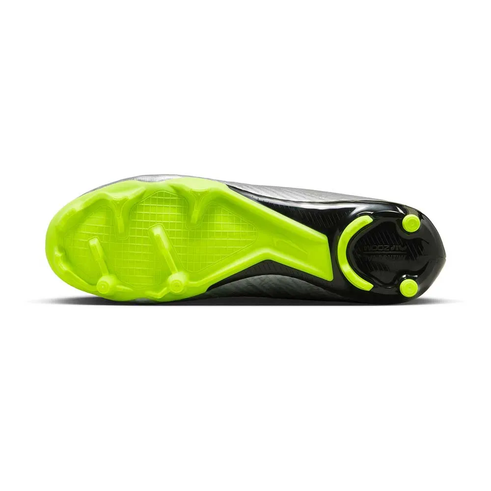 All Gender Nike Zoom Mercurial Vapor 15 Academy XXV MG Soccer Cleats - Metallic Silver/Volt - Regular (D)