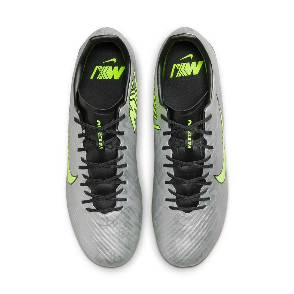 All Gender Nike Zoom Mercurial Vapor 15 Academy XXV MG Soccer Cleats - Metallic Silver/Volt - Regular (D)