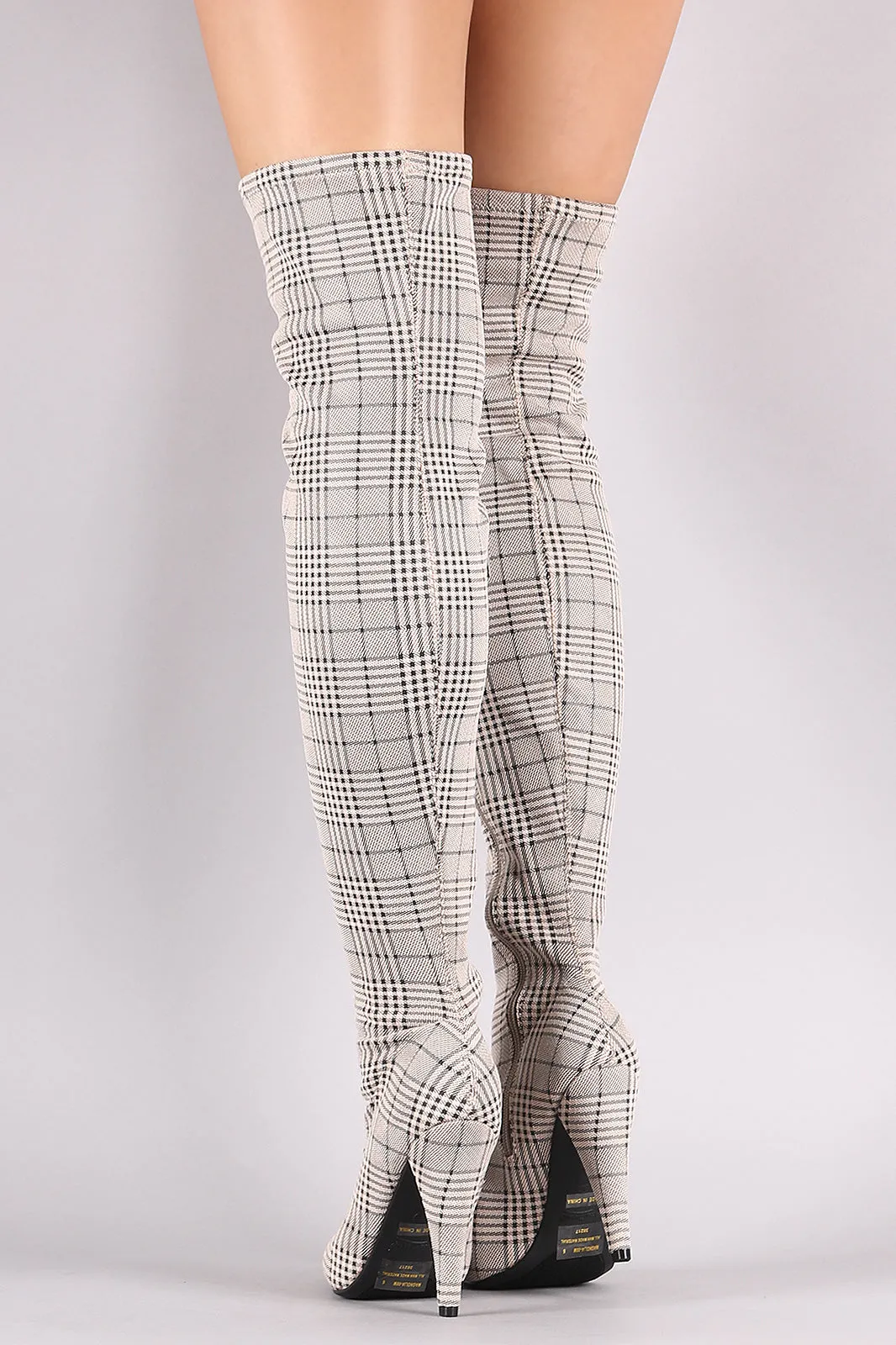 Anne Michelle Pointy Toe Heeled Over-The-Knee Boots