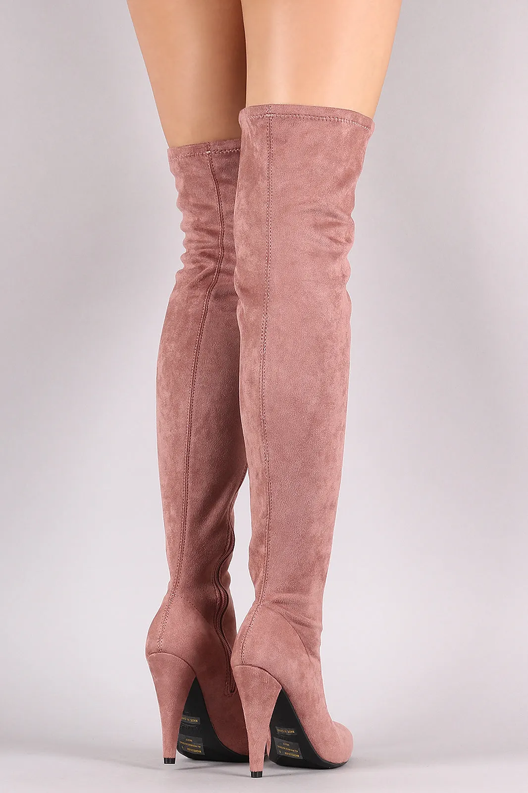 Anne Michelle Pointy Toe Heeled Over-The-Knee Boots