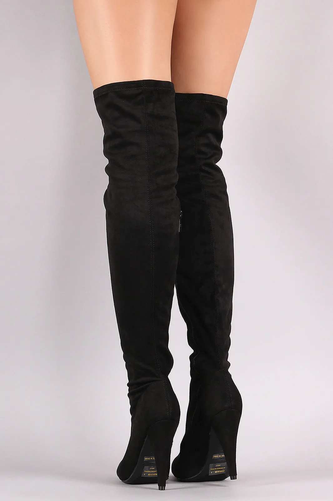 Anne Michelle Pointy Toe Heeled Over-The-Knee Boots