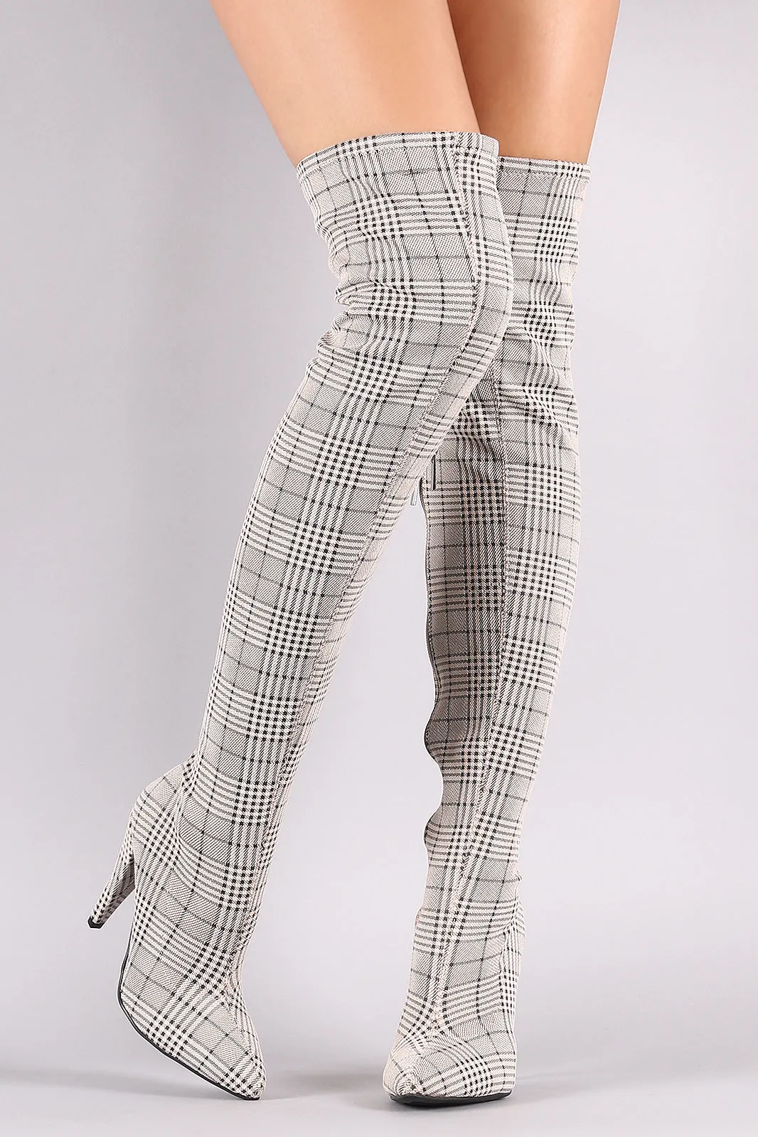 Anne Michelle Pointy Toe Heeled Over-The-Knee Boots