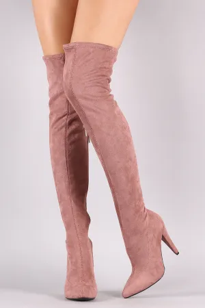 Anne Michelle Pointy Toe Heeled Over-The-Knee Boots