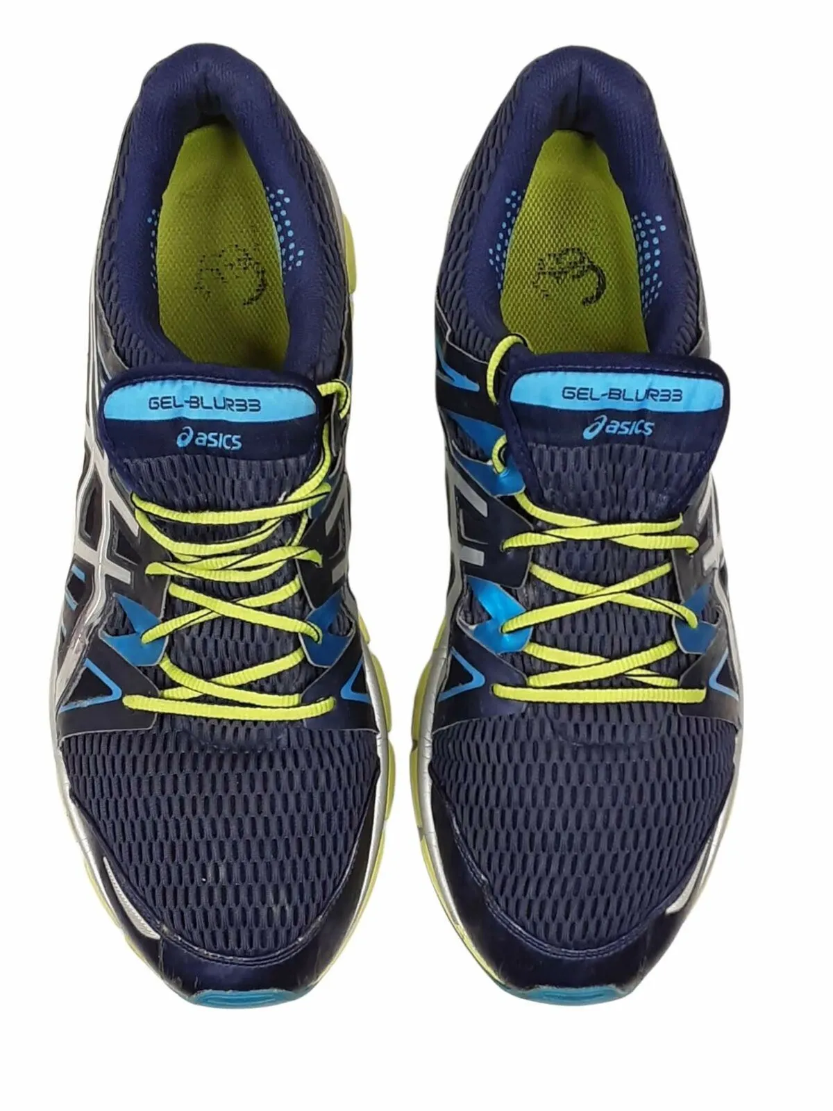 Asics Gel-Blur 33 Blue/Neon Green Running Shoes Men's (Size: 14) T2H3N