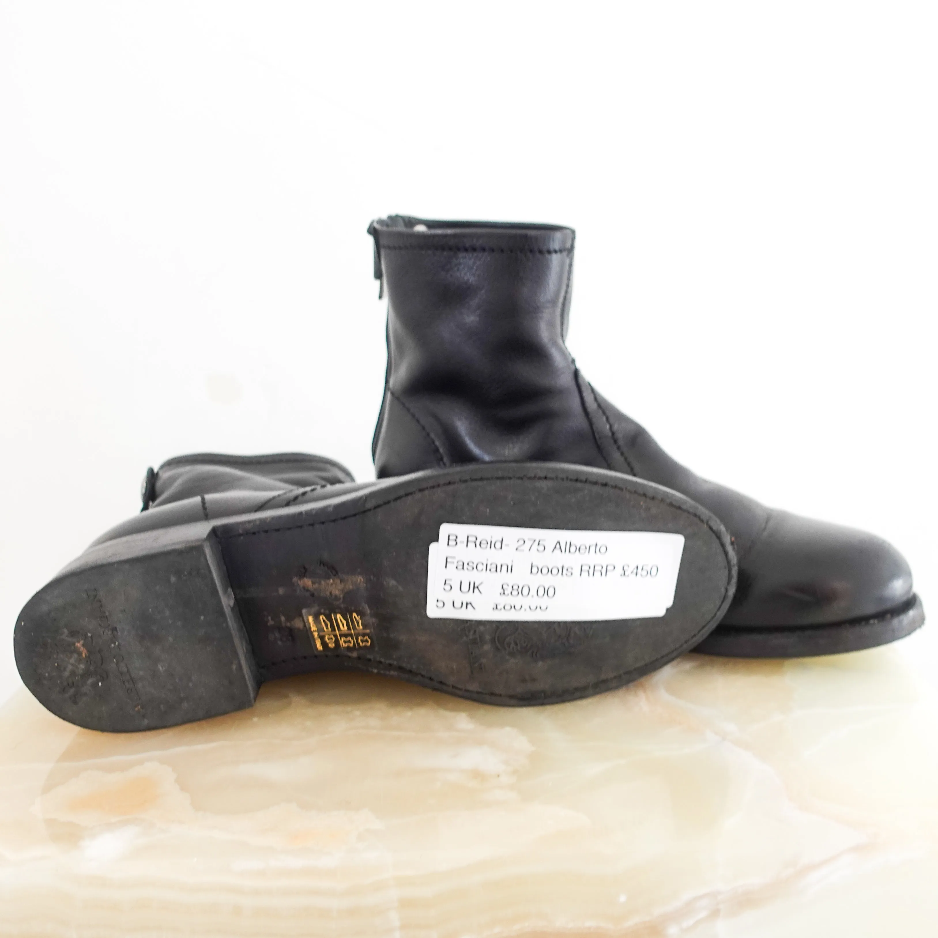 Black leather ankle boots RRP £450
