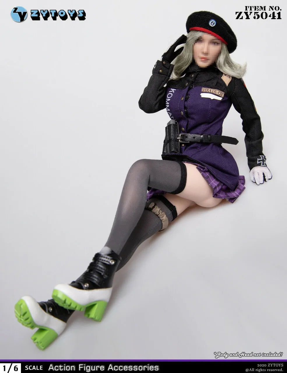 Black, White & Green Female High Heeled Boots (Peg Type)