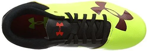 Boys Ua Spotlight Dl FgR Jr. Soccer Cleats High/Vis Yellow/Rocket Red/Black 4