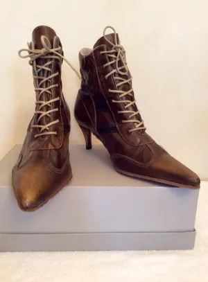 Brand New Firetrap Brown Lace Up Ankle Boots Size 3/36