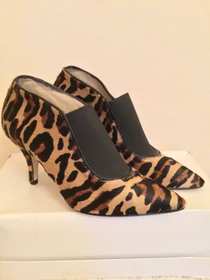 BRAND NEW HOBBS BLACK & BROWN LEOPARD PRINT PONYSKIN HEELED SHOE/ BOOTS SIZE 3.5/36