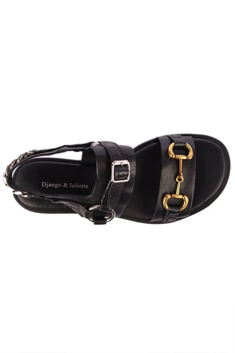Briming Leather Heeled Sandals in Black | FINAL SALE