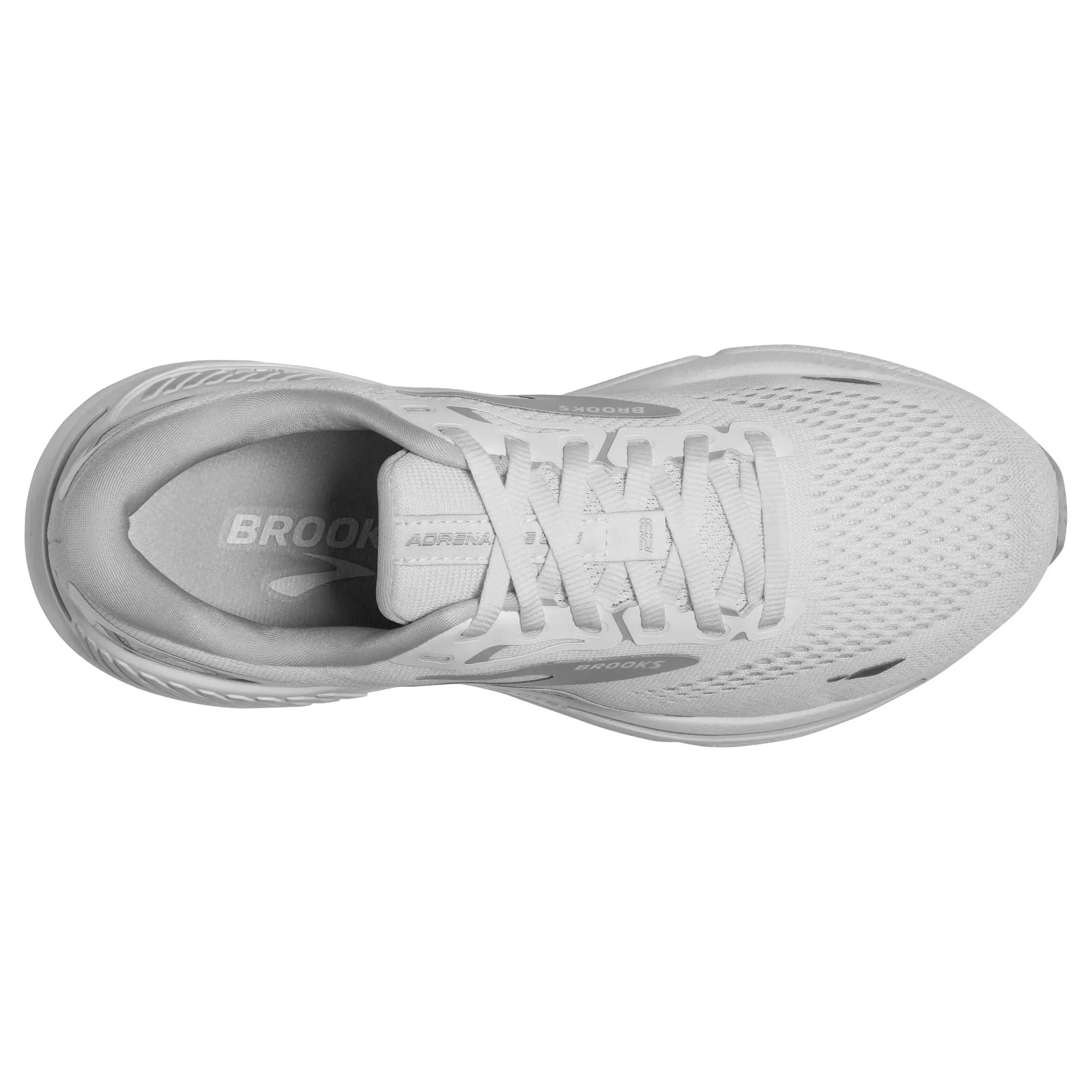 Brooks Women's 120381 104 Adrenaline GTS 23 White Oyster Silver Cushion Support Running Shoes