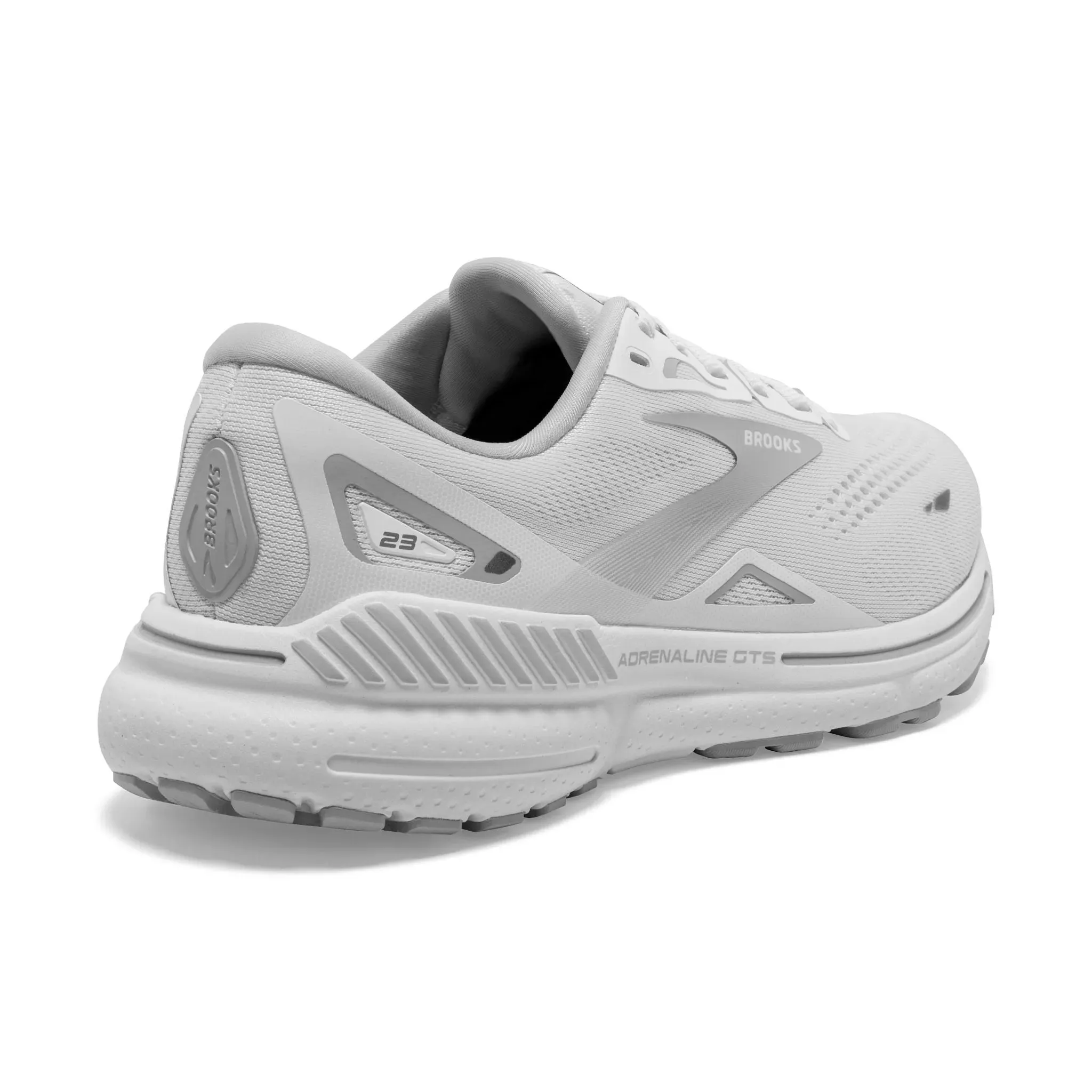 Brooks Women's 120381 104 Adrenaline GTS 23 White Oyster Silver Cushion Support Running Shoes