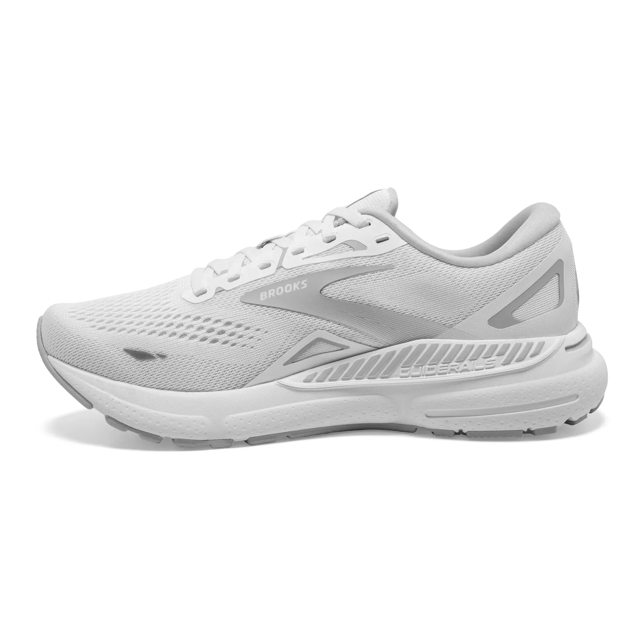 Brooks Women's 120381 104 Adrenaline GTS 23 White Oyster Silver Cushion Support Running Shoes