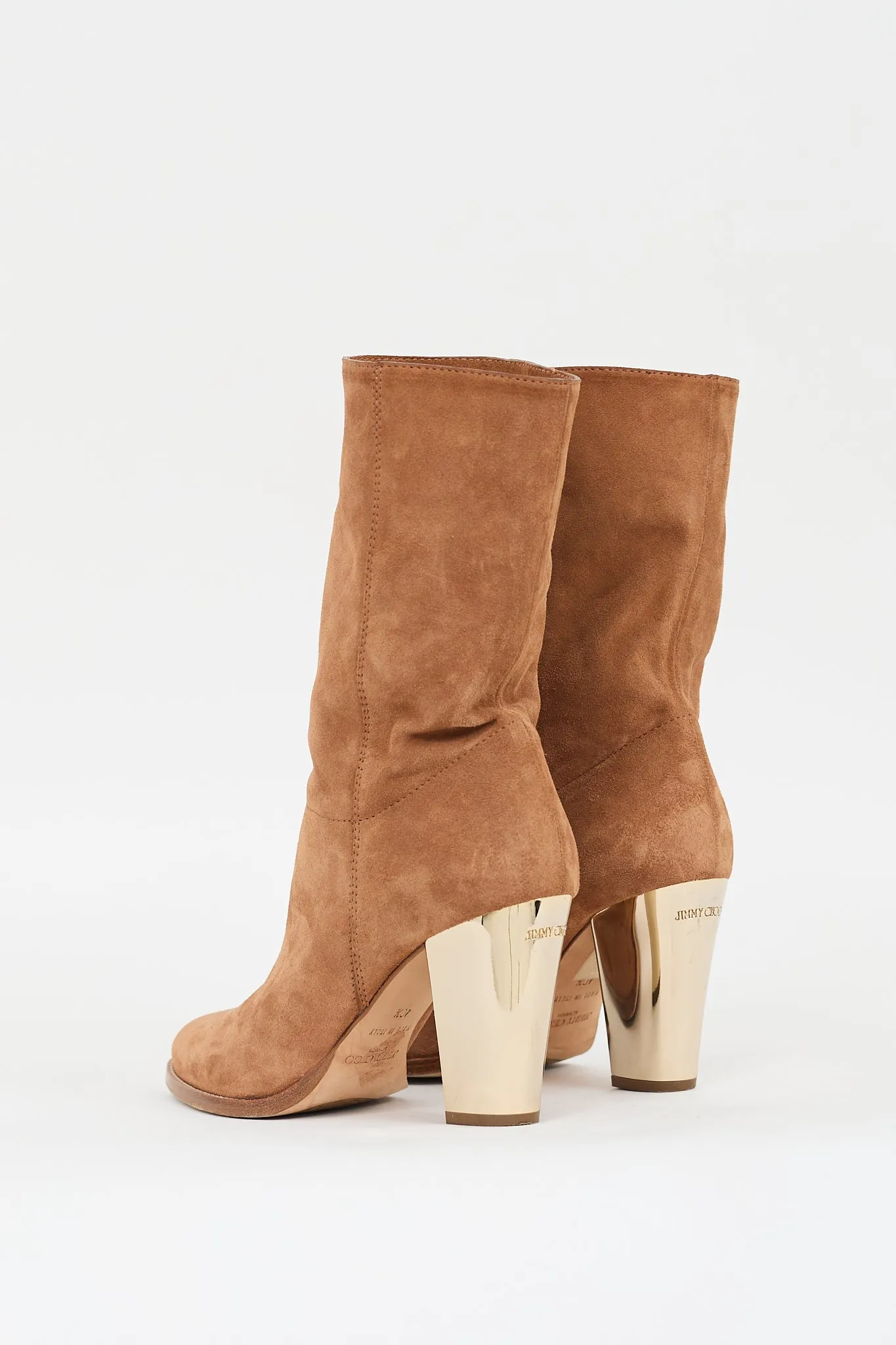 Brown Suede Heeled Boot