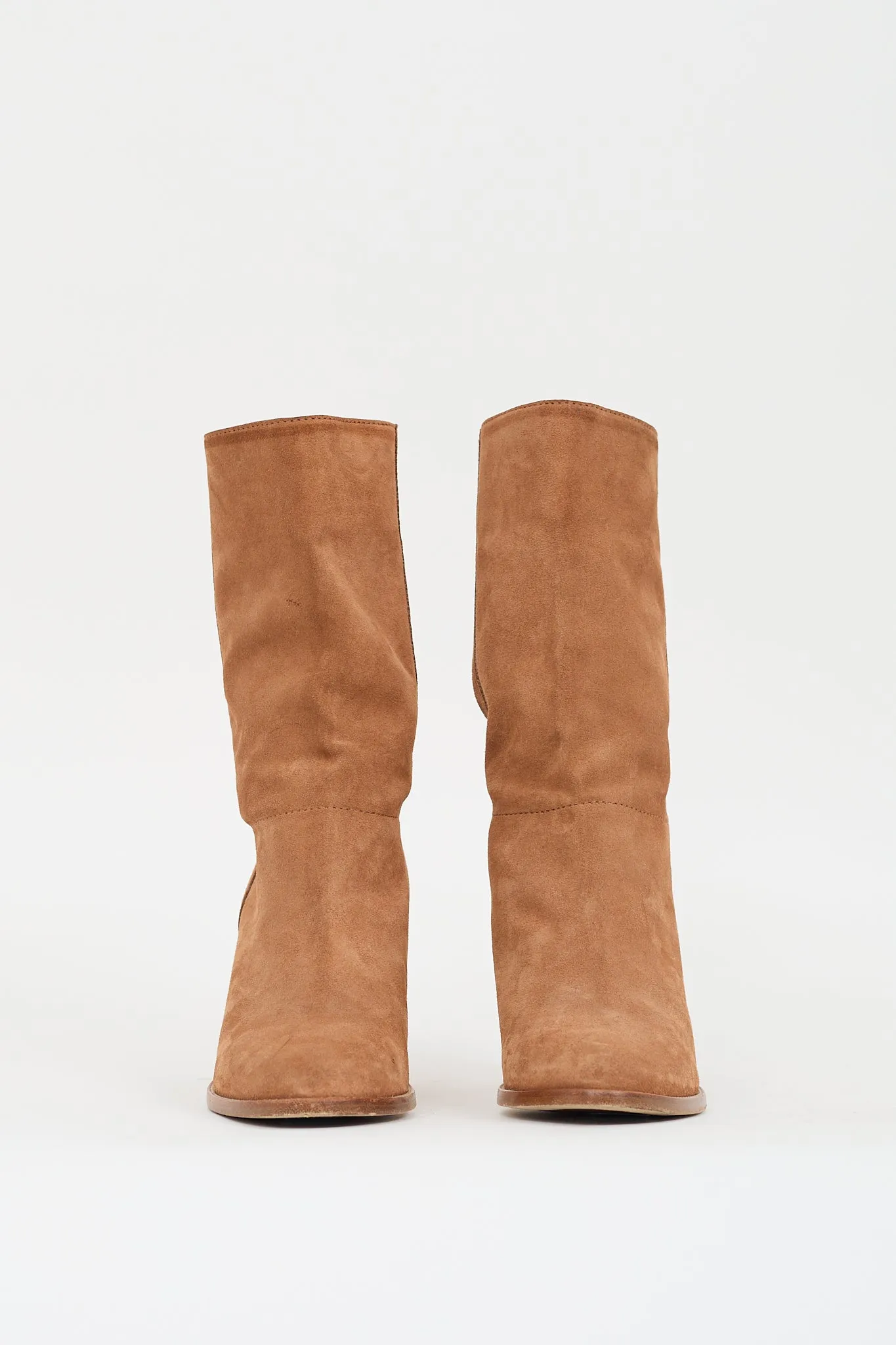 Brown Suede Heeled Boot
