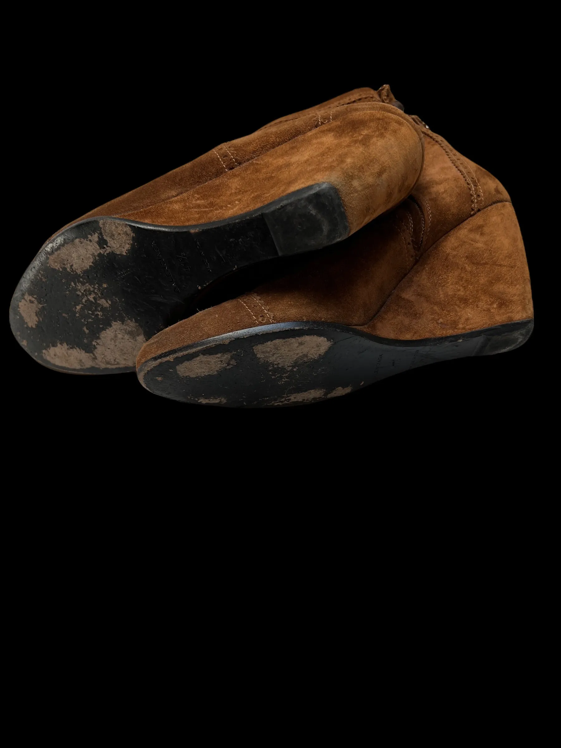 Brown Wedge Heeled Boots - 10