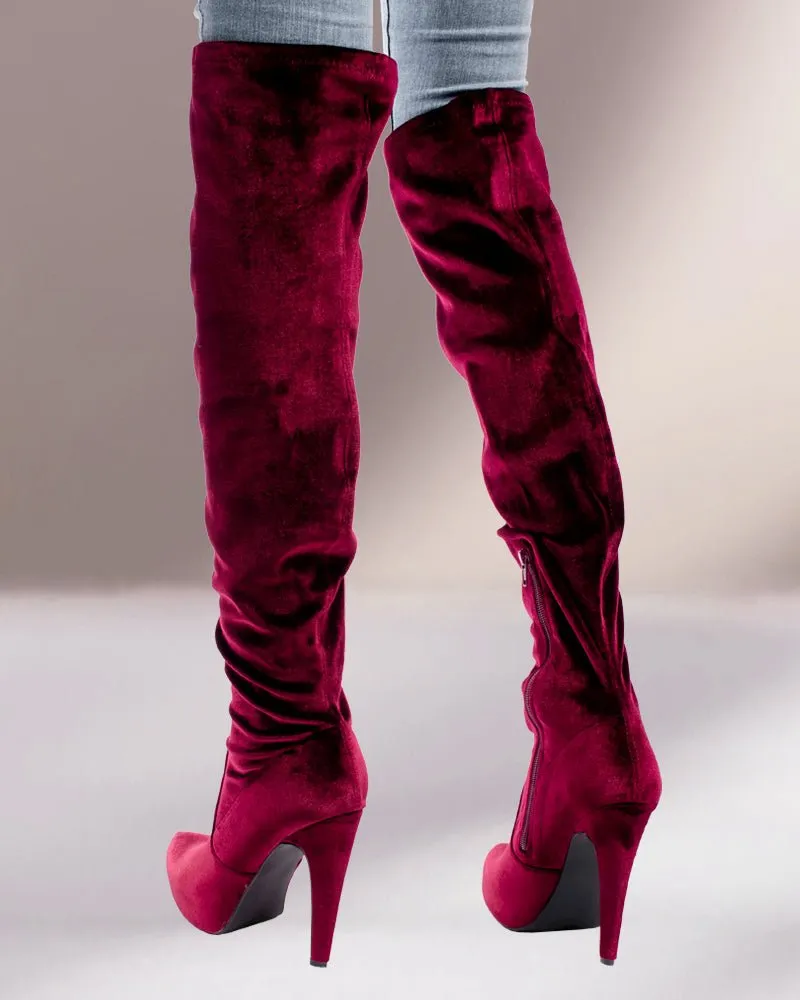 Burgundy Yael Heeled Boots