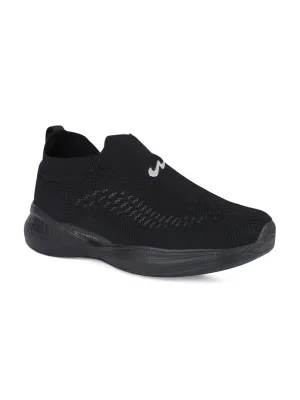 Campus Men Black Mesh Walking Shoes