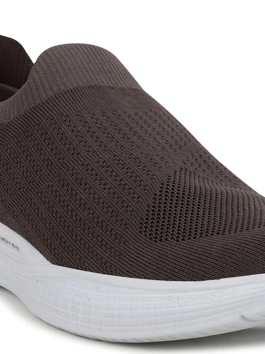 Campus Men Grey & White Mesh Running Shoes
