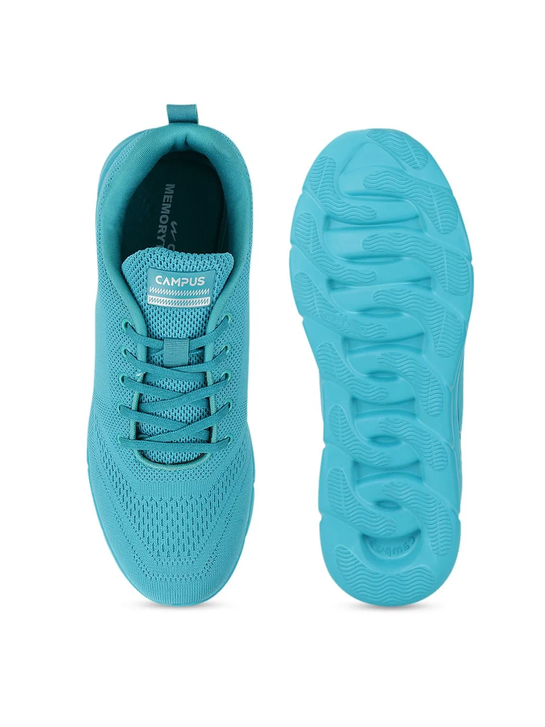 Campus Men Teal Mesh Running Shoes