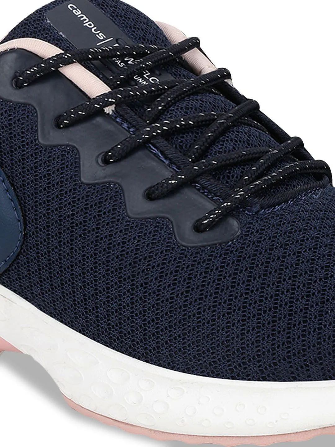 Campus Women Navy Blue & Pink Mesh Running Shoes