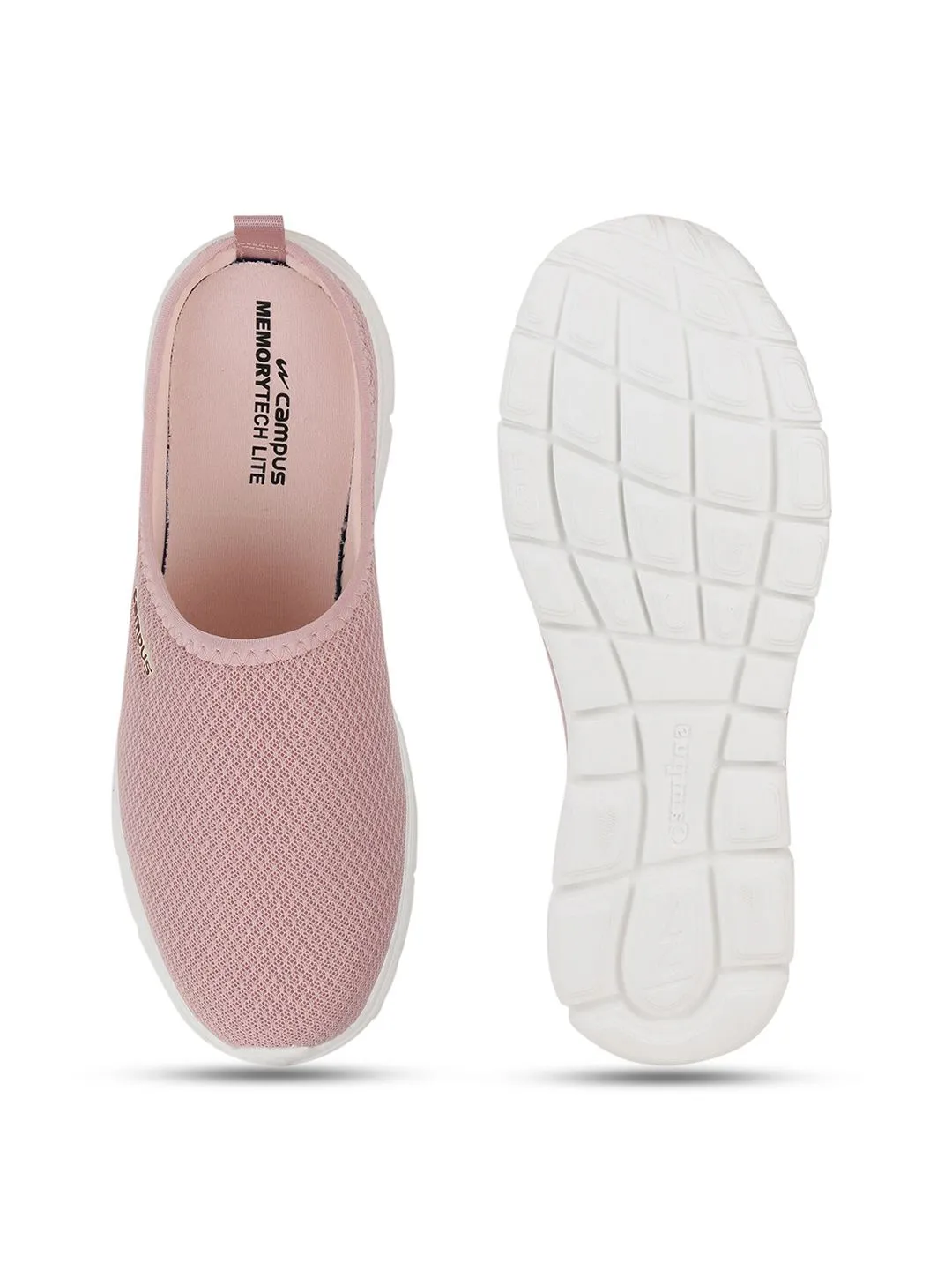 Campus Women Peach-Coloured Mesh Walking Shoes