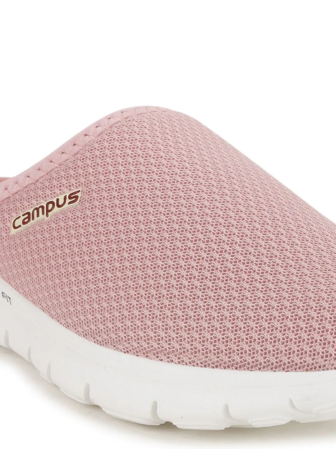 Campus Women Peach-Coloured Mesh Walking Shoes