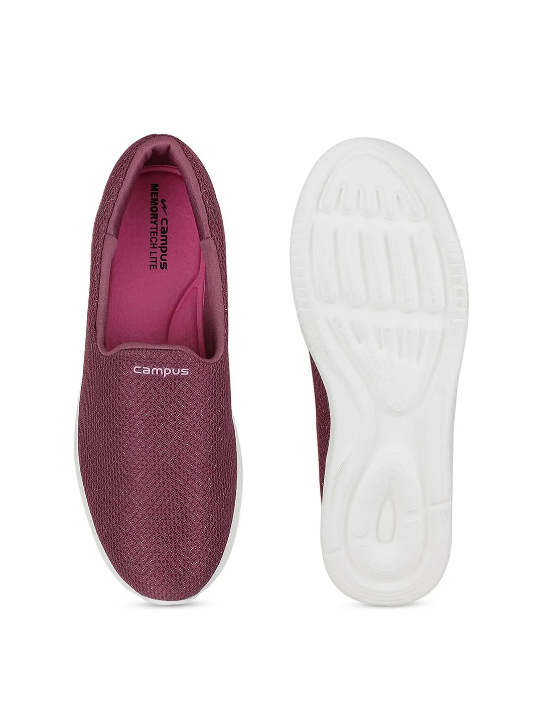 Campus Women Purple Mesh Walking Marking Shoes