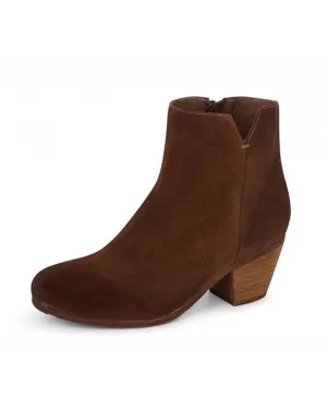 Chocolate Suede Heeled Bootie