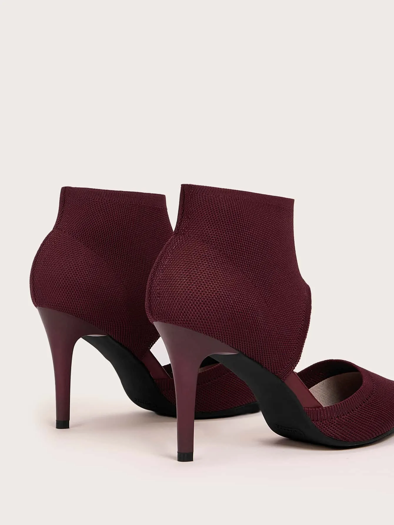Cuccoo Minimalist Stiletto Heeled Cut-out Knit Boots