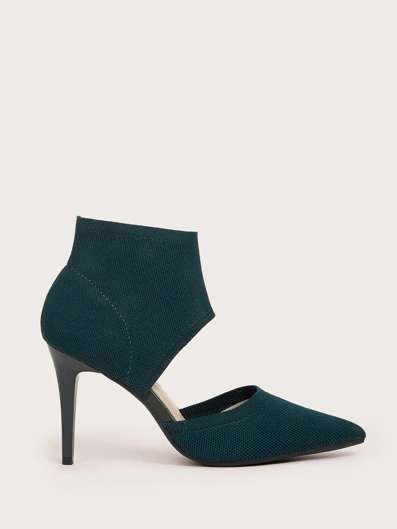 Cuccoo Minimalist Stiletto Heeled Cut-out Knit Boots