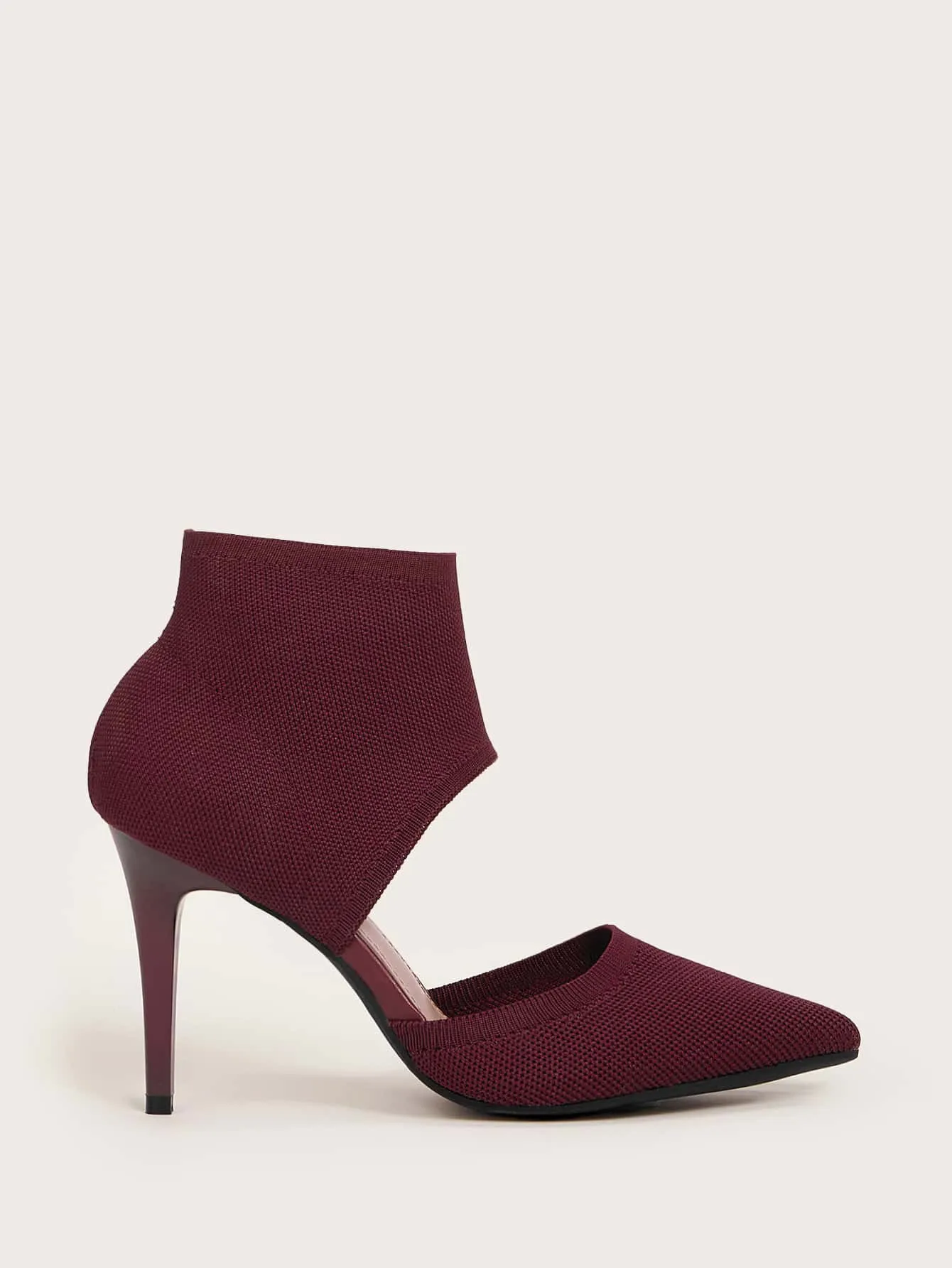 Cuccoo Minimalist Stiletto Heeled Cut-out Knit Boots