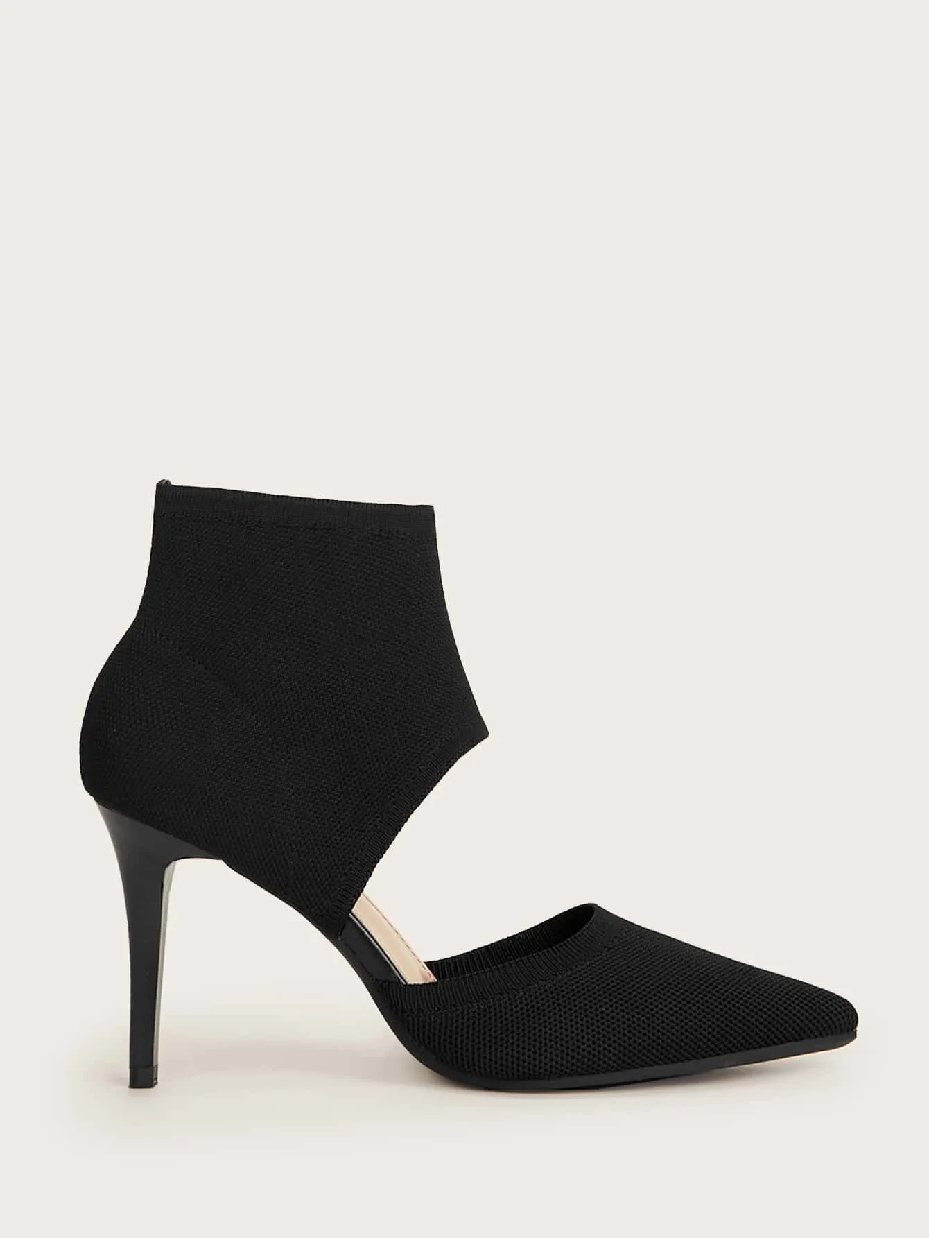 Cuccoo Minimalist Stiletto Heeled Cut-out Knit Boots