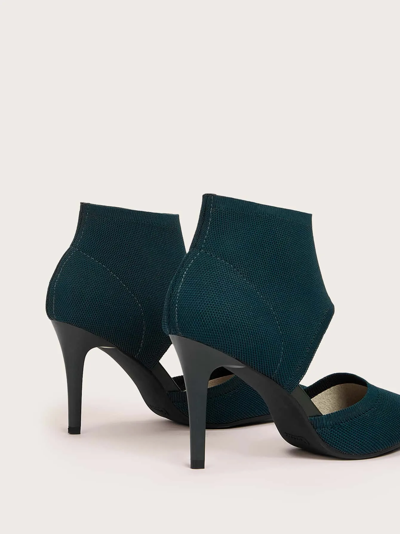 Cuccoo Minimalist Stiletto Heeled Cut-out Knit Boots