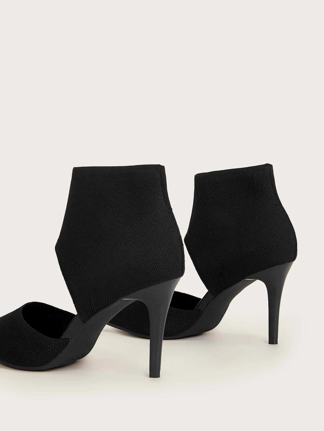 Cuccoo Minimalist Stiletto Heeled Cut-out Knit Boots