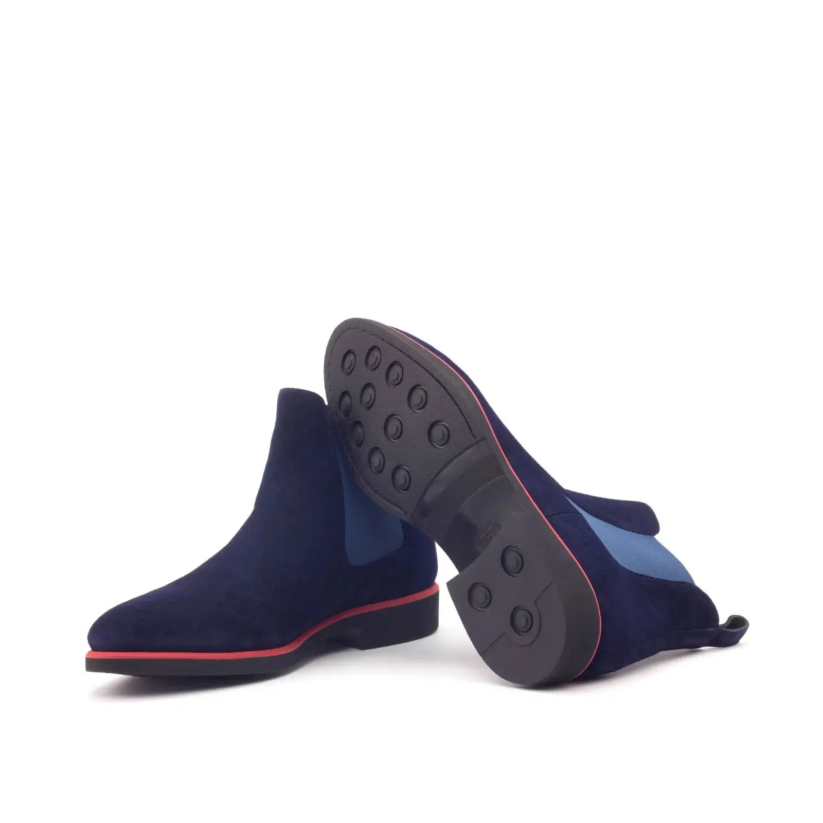 DapperFam Monza in Navy Men's Italian Suede Chelsea Boot