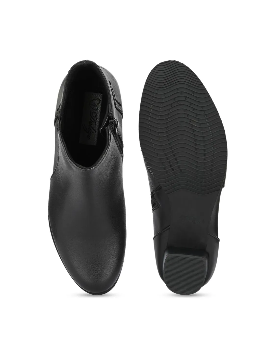 Delize Black Block Heeled Boots