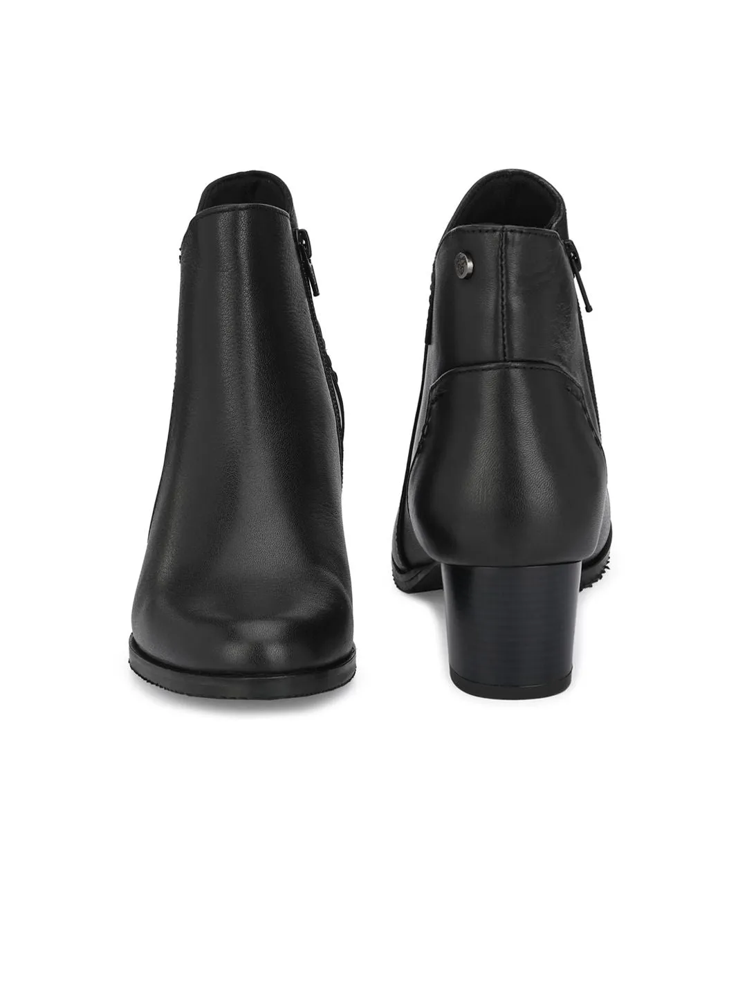 Delize Black Block Heeled Boots