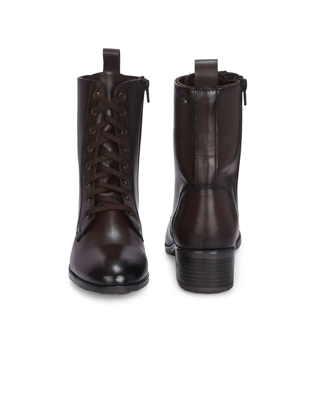 Delize Women Casual Block-Heeled Boots