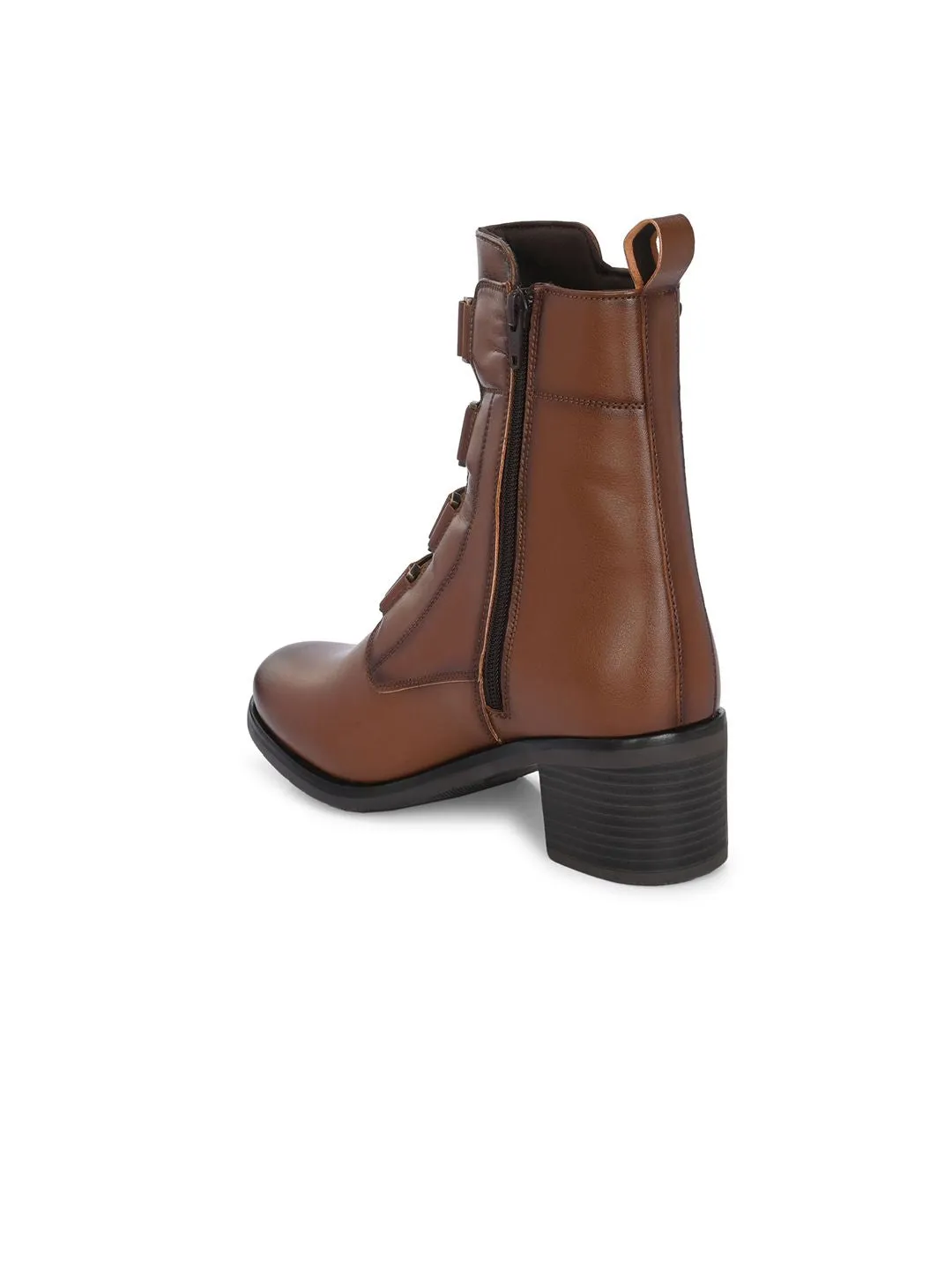 Delize Women Casual Block-Heeled Winter Boots