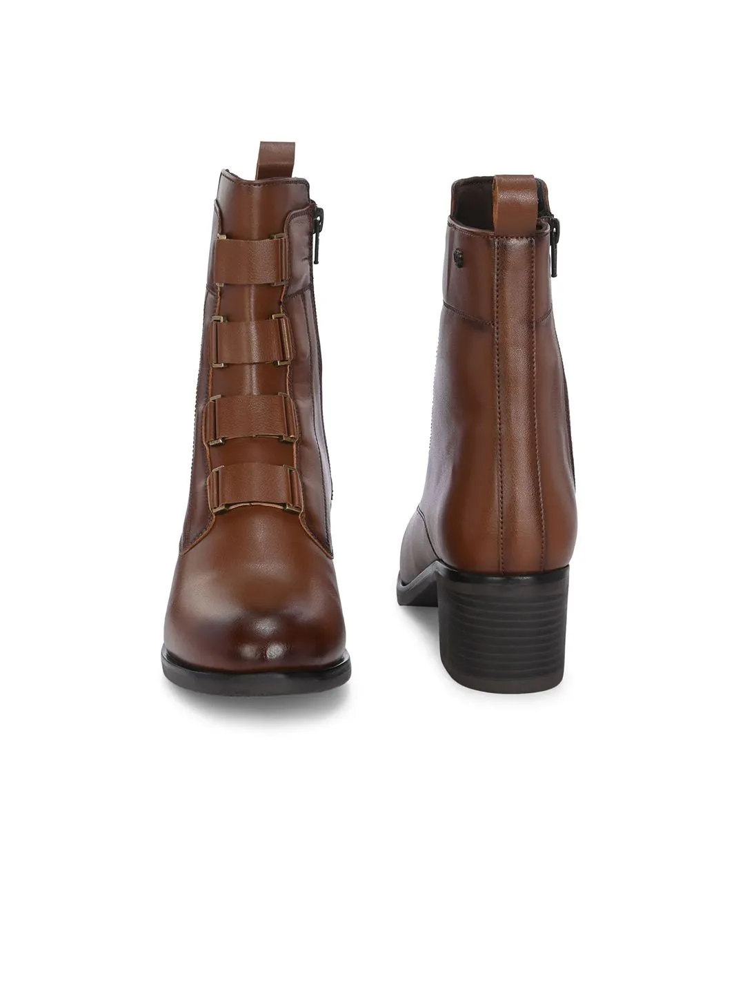 Delize Women Casual Block-Heeled Winter Boots